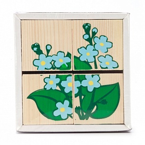 Набор из 4-х кубиков - Цветочки из серии Собери картинку (Томик, 3333-7 ТОМИКsim)